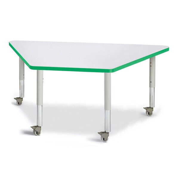Berries Trapezoid Activity Tables, 30 in. x 60 in., Mobile, Freckled Gray/Green/Gray
